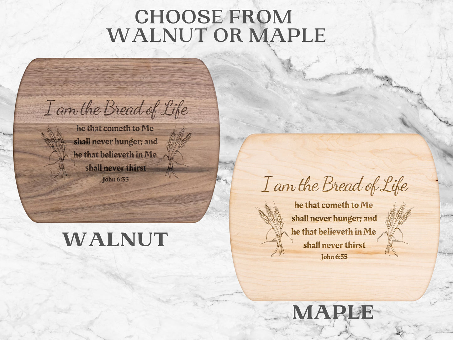 The Bread of Life Cutting Board - Maple / Walnut Wood Cutting Board