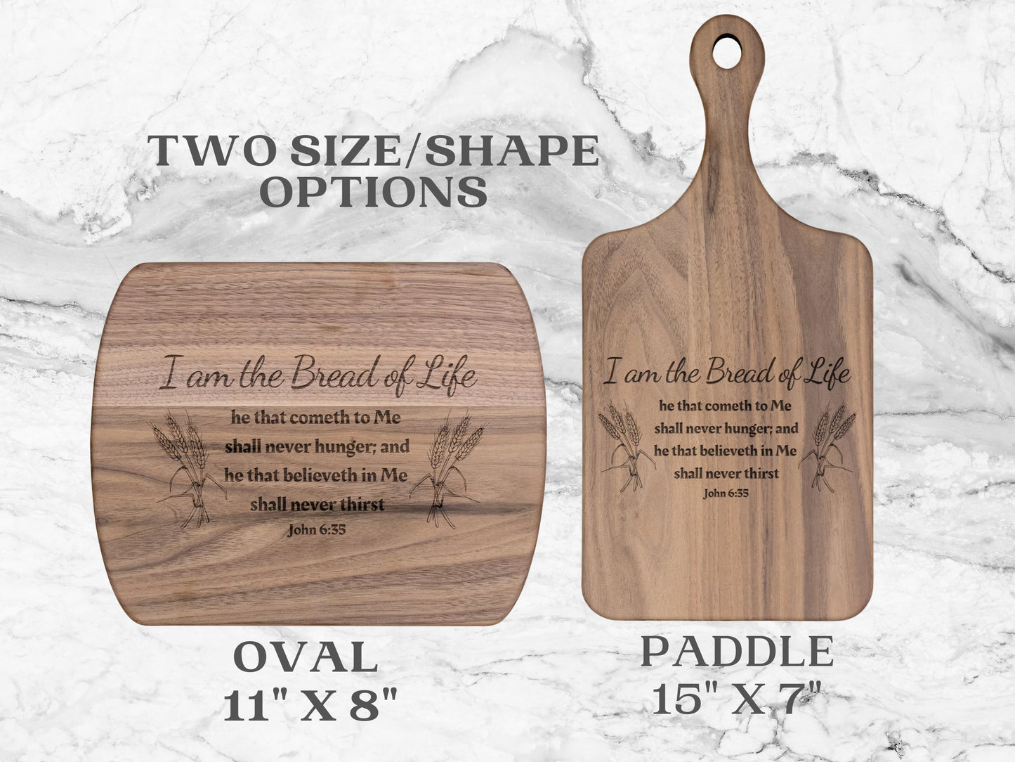 The Bread of Life Cutting Board - Maple / Walnut Wood Cutting Board