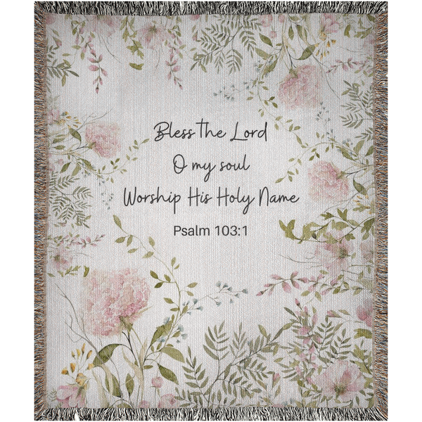 Woven Blanket - Bless The Lord O My Soul | Cotton Throw Blanket Hover