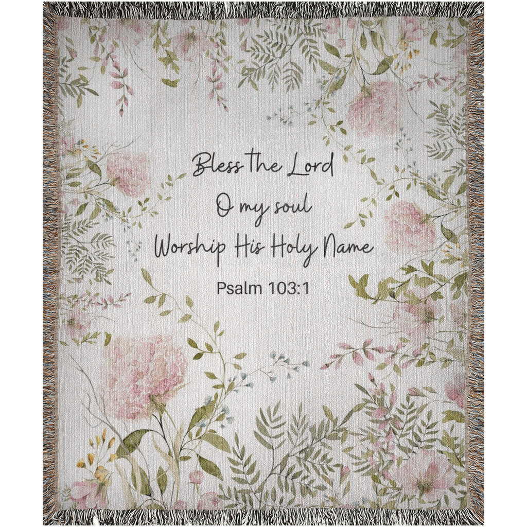 Woven Blanket - Bless The Lord O My Soul | Cotton Throw Blanket
