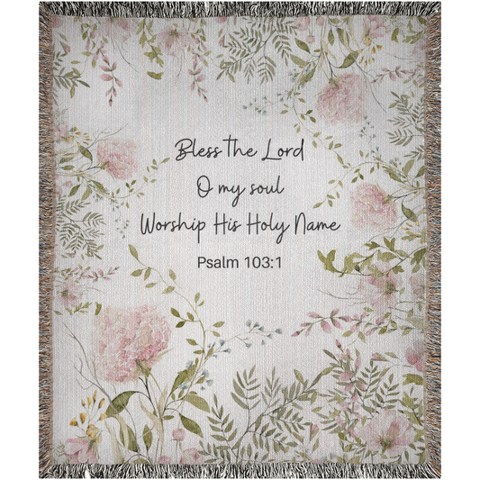 Woven Blanket - Bless The Lord O My Soul | Cotton Throw Blanket