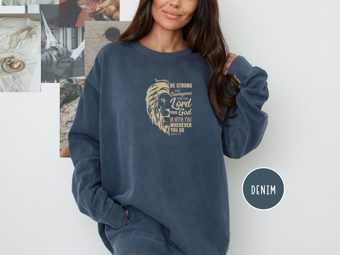 Be Strong and Courageous Sweater | Comfort Colors Sweatshirt | Joshua 1:9 Bible Verse Sweater