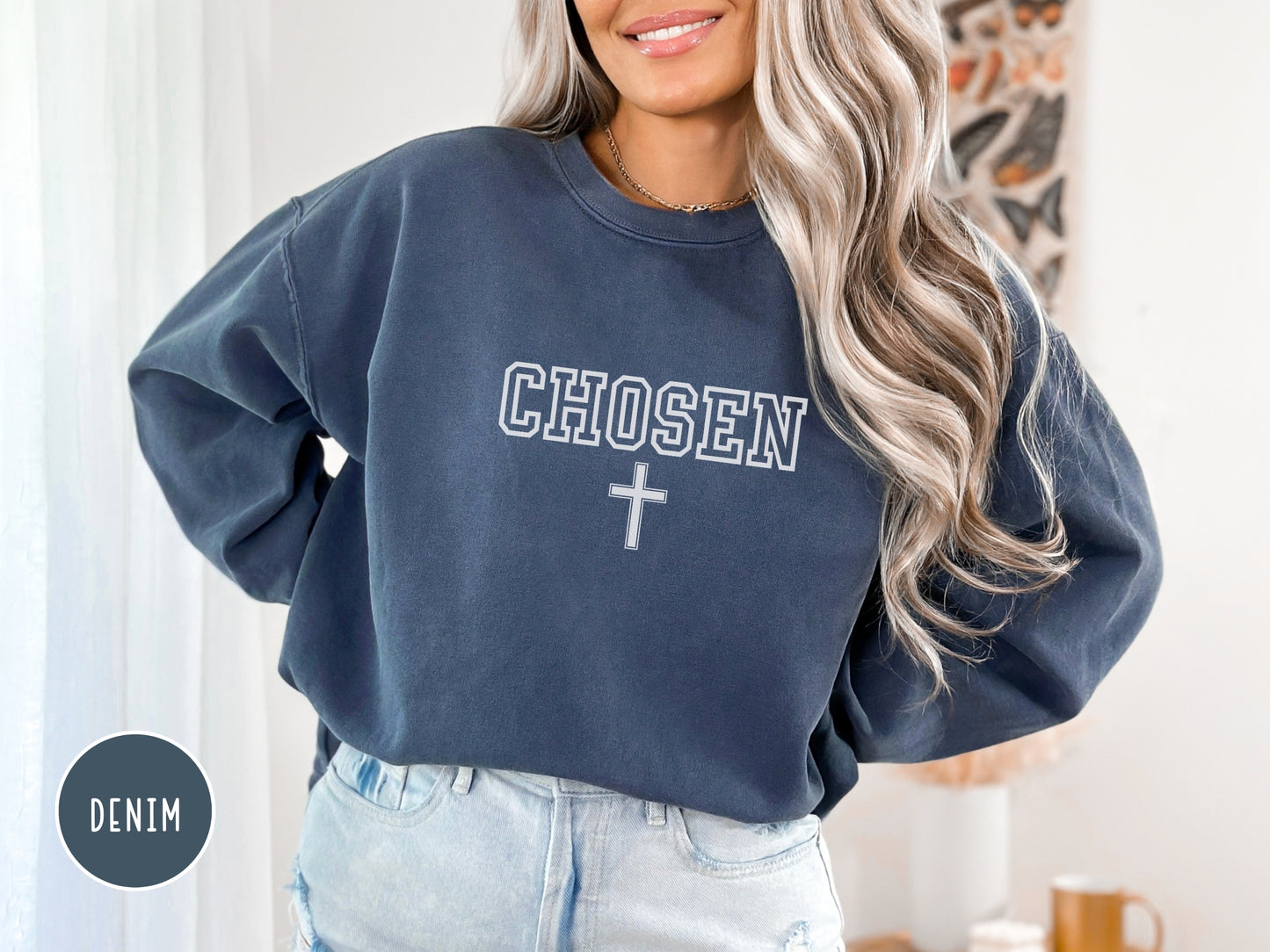 Chosen Sweatshirt - Christian Comfort Colors Sweatshirt | Bible Verse Sweater