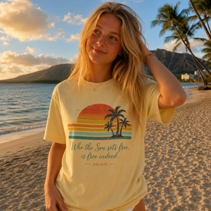 Free Indeed Christian T-Shirt – John 8:36 Bible Verse