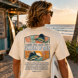 Fishers of Men T-Shirt - Christian Fishing Tee | Follow Me - Matthew 4:18-19