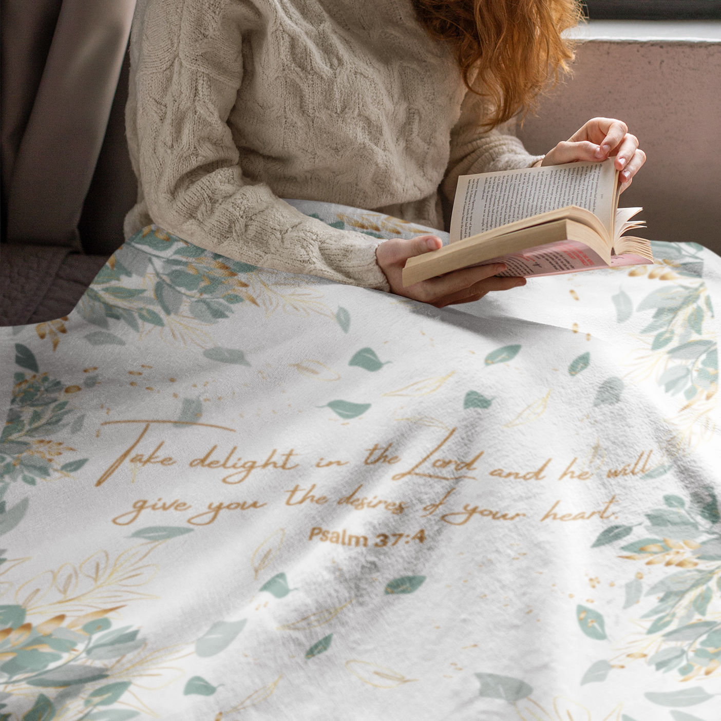 Bible Verse Blanket Take Delight In The Lord - Psalm 37:4 | Christian Blanket - Throw Blanket