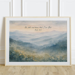 Smoky Mountains Painting Print | Appalachian Mountains Watercolor - Unframed Print