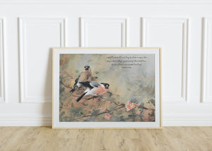 Look At The Birds Of The Air - Matthew 6:26, Vintage Bird Painting - Unframed Art