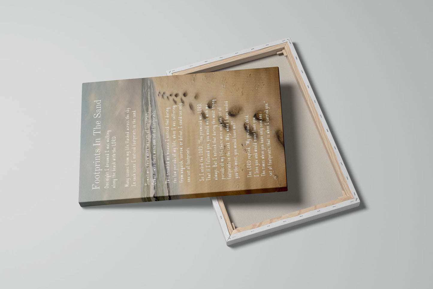 Canvas Wall Art - Footprints In The Sand - Vertical Canvas