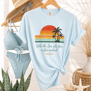 Free Indeed Christian T-Shirt – John 8:36 Bible Verse