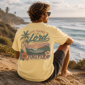 Give Thanks to the Lord His Love Endures Forever - Psalm 136 Tee