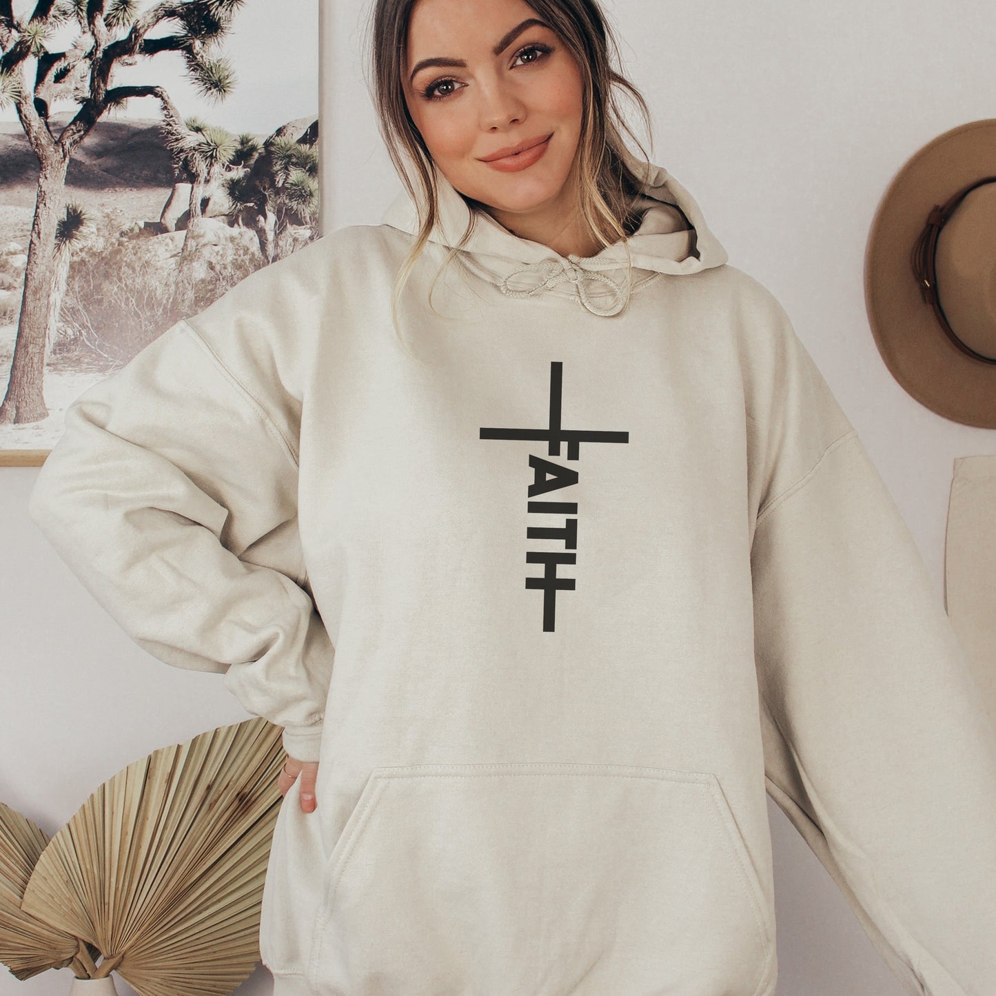 Faith Hoodie - Christian Hooded Sweater | Faith Cross Hoodie