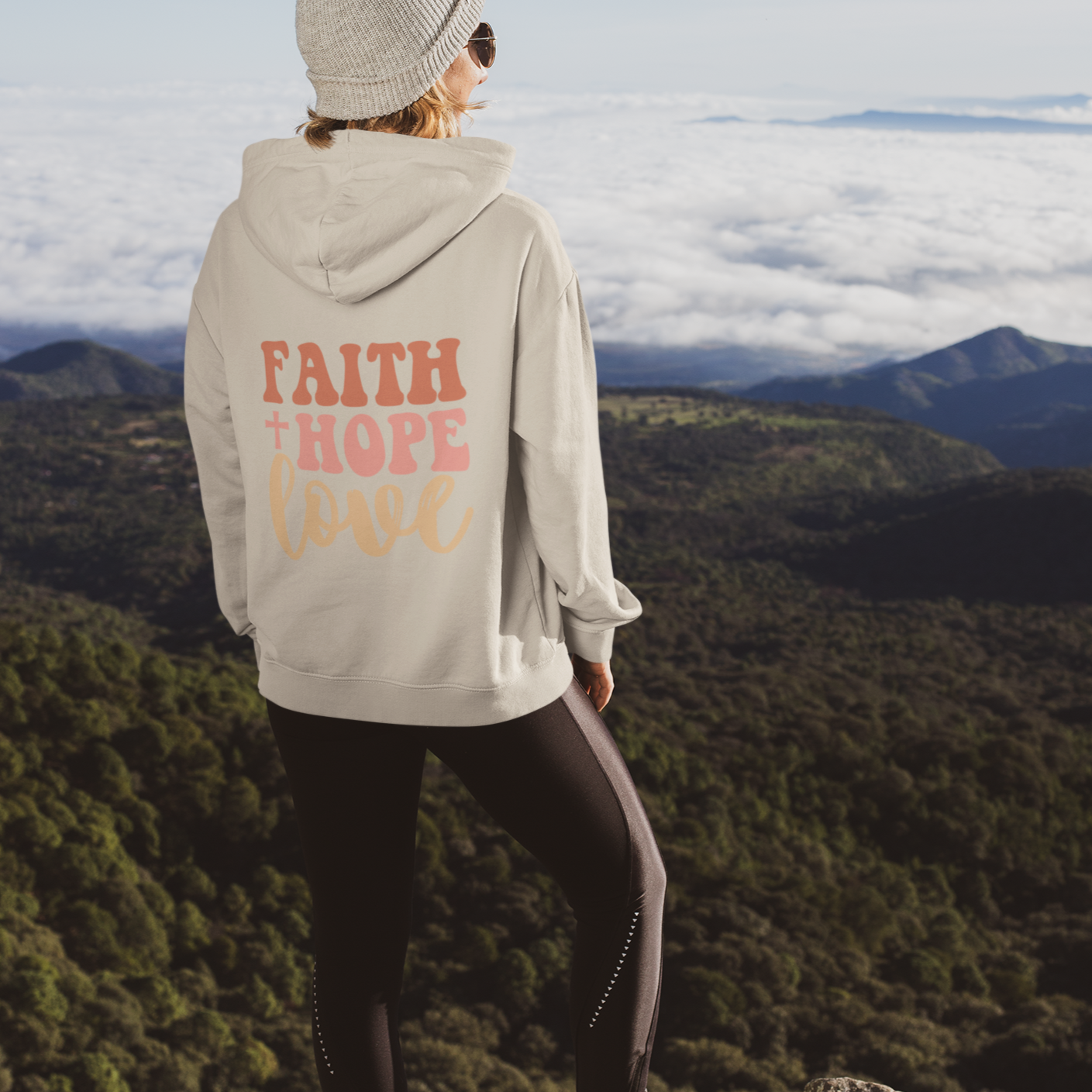 Faith Hope Love Hoodie - Christian Hooded Sweatshirt | 1 Corinthians 13:13