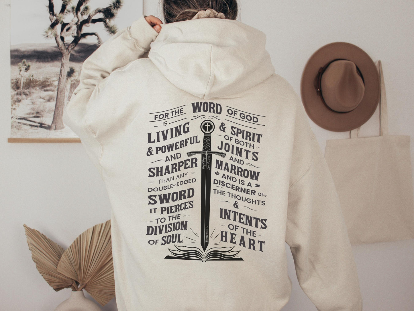 The Word of God is Living - Hebrews 4:12 | Bible Verse Hoodie