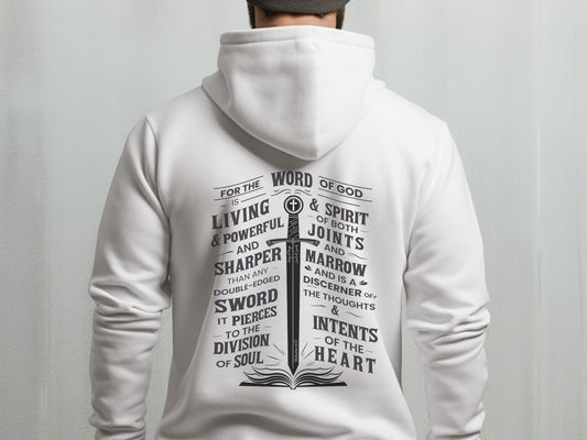 The Word of God is Living - Hebrews 4:12 | Bible Verse Hoodie