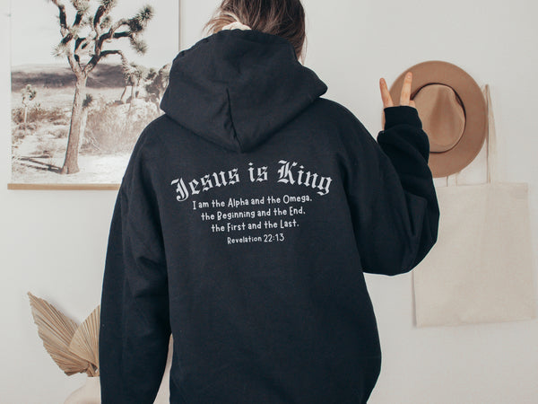 Jesus Is King Hoodie - Bible Verse Hoodie Hover
