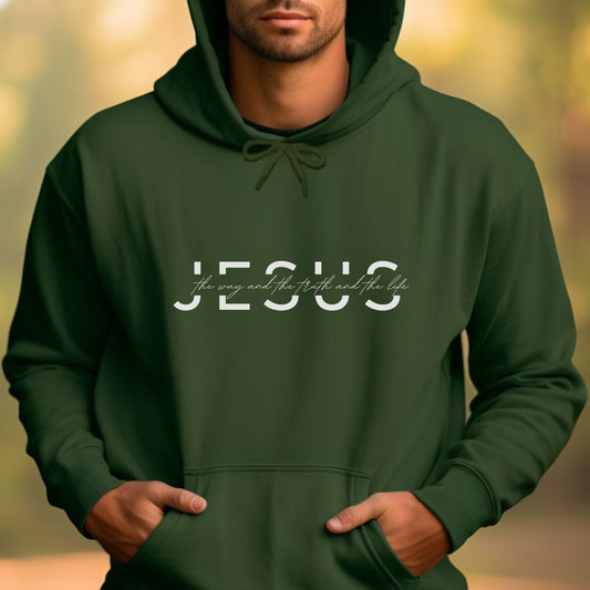 Jesus Hooded Sweatshirt - The Way, The Truth and The Life Christian Hoodie