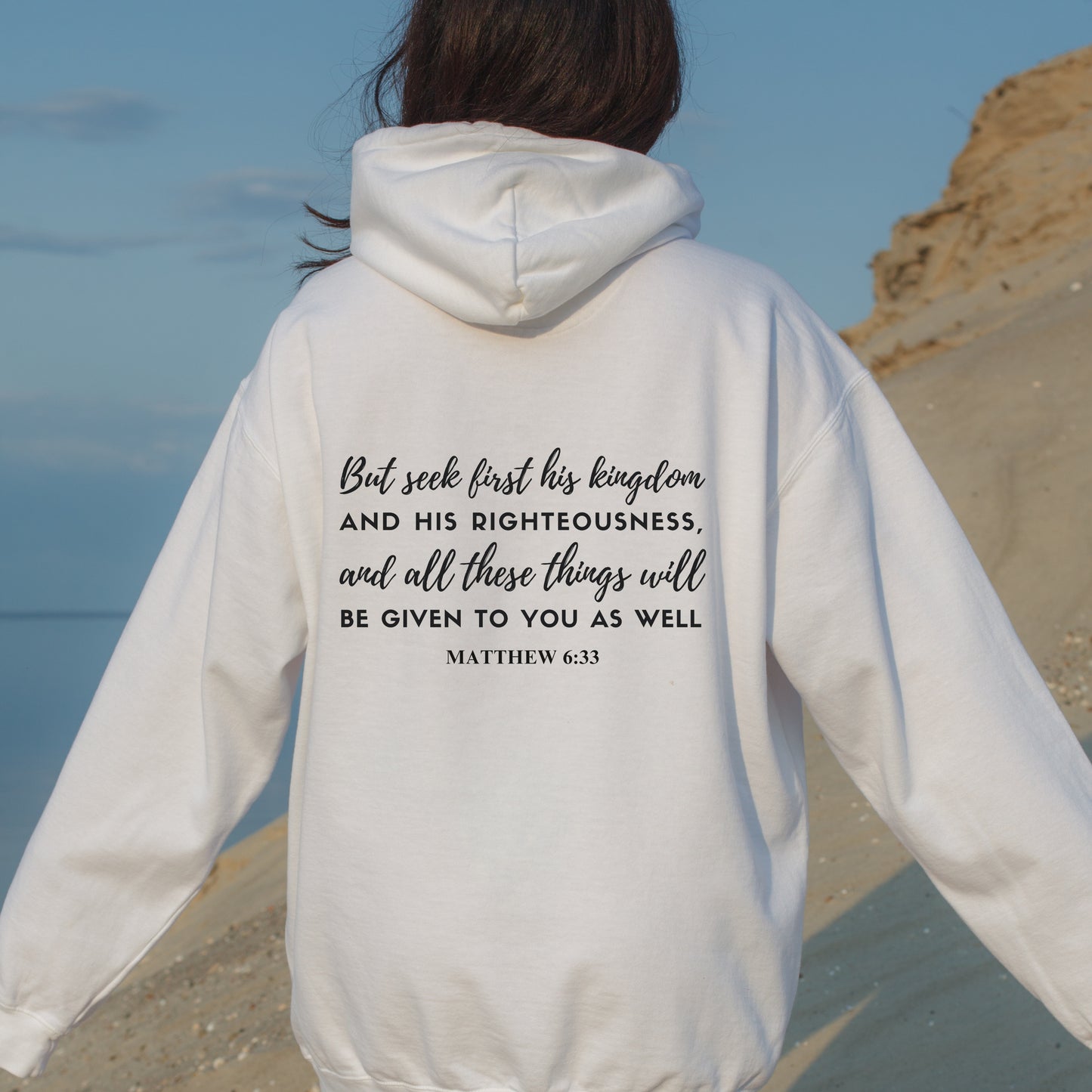 Seek God Christian Hoodie | Bible Verse Hooded Sweatshirt Matthew 6:33