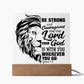 Be Strong and Courageous Bible Verse LED Light | Custom LED Night Light | Inscribed with Joshua 1:9 & Lion (Black)