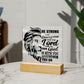 Be Strong and Courageous Bible Verse LED Light | Custom LED Night Light | Inscribed with Joshua 1:9 & Lion (Black)