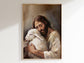 Jesus The Good Shepard & The Lost Sheep Painting Print | Jesus Christ Wall Art Unframed Print