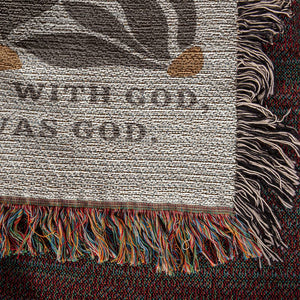 John 1:1 Woven Blanket - In The Beginning Was The Word | Jesus Blanket, Bible Verse Blanket - Cotton Woven Blanket