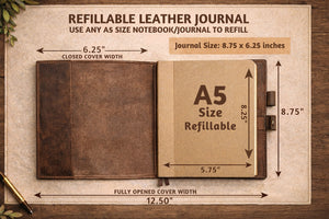 Leather Journal – Joshua 1:9 “Be Strong & Courageous” Lion of Judah