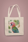 Colorful Parrot Tote Bag - Made of 100% Cotton - Durable Canvas Tote Bag for Beach, Shopping, School