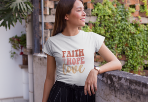 Faith Hope Love Shirt - Christian Shirt | 1 Corinthians 13:13 Bible Verse Shirt Men's Women's Heavy Cotton Tee