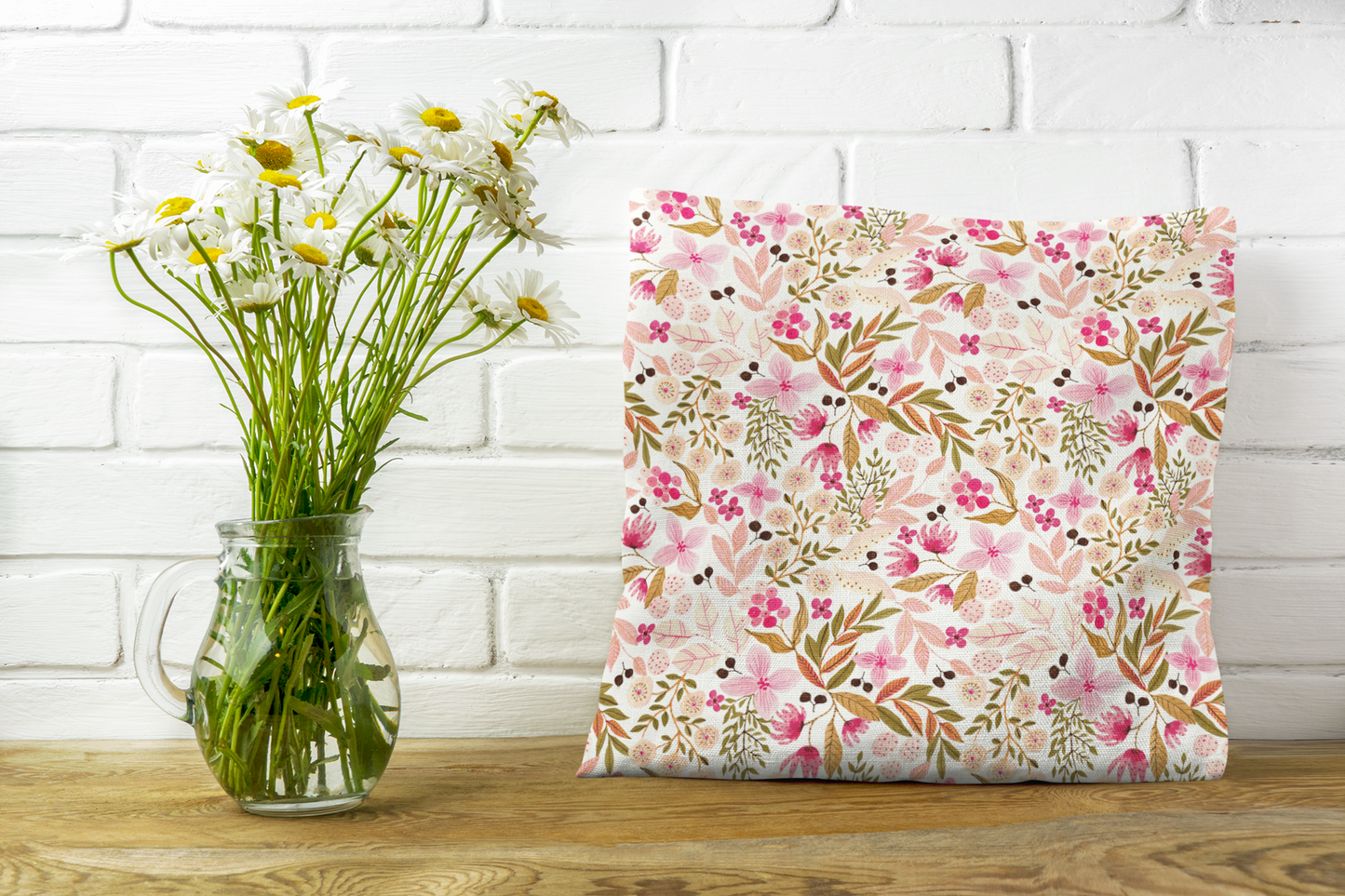 Floral Pattern Throw Pillow - Artistic Flower Pattern | Decorative Pillow and Floral Pillow Cover