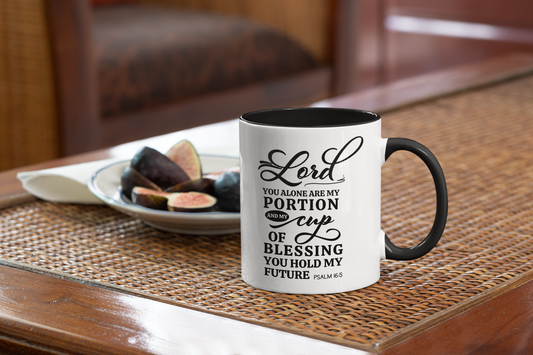 Fill My Cup Lord Coffee Mug | PSALM 16 Bible Verse Mug, 15oz