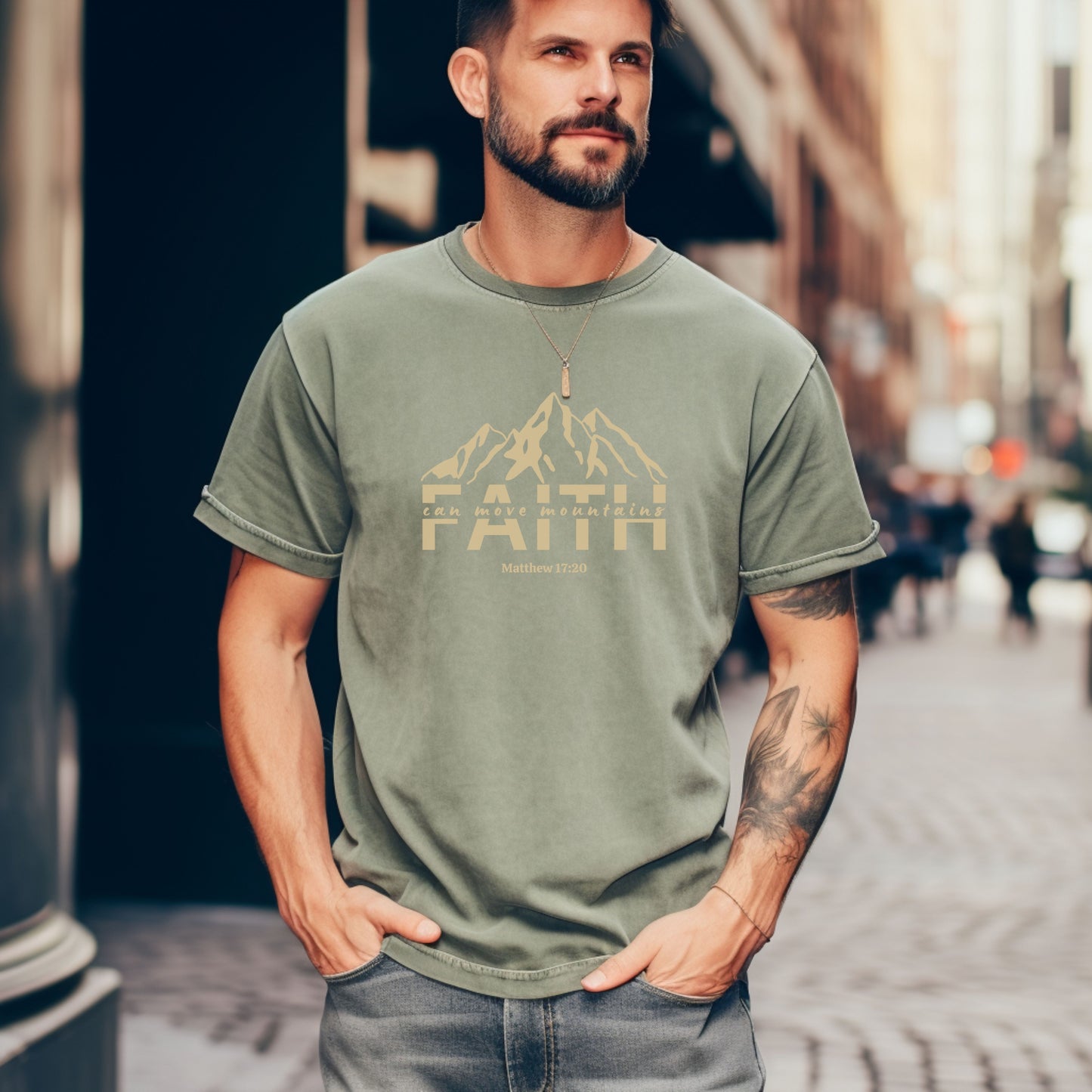 Faith Shirt - Faith Can Move Mountains | Matthew 17 Bible Verse Shirt, Christian T-shirt