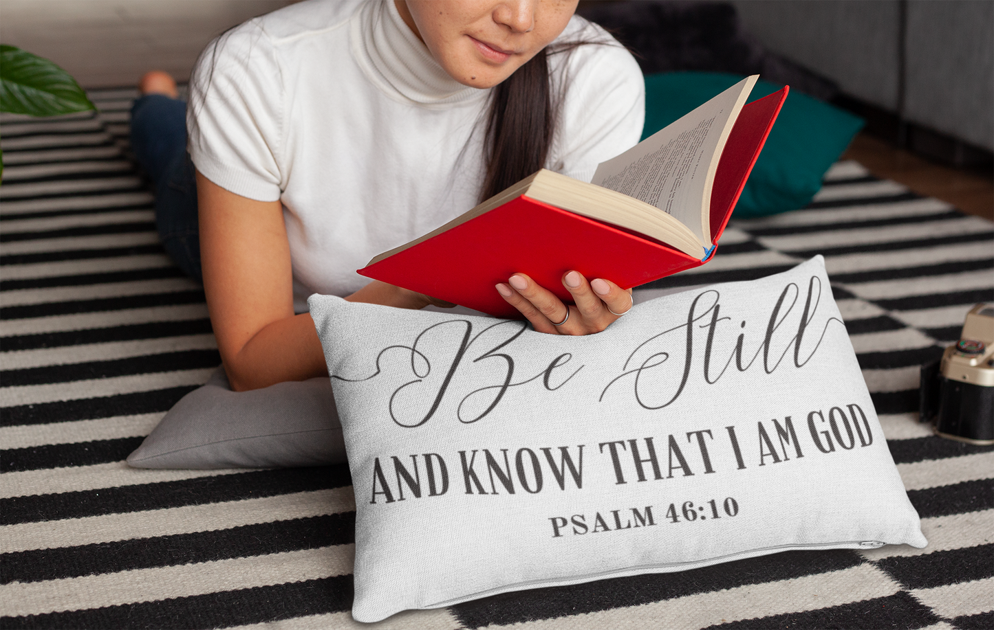 Bible Verse Pillow for Bedroom, Living Room | Lumbar Pillow, Home Accent Pillow, Throw Pillow