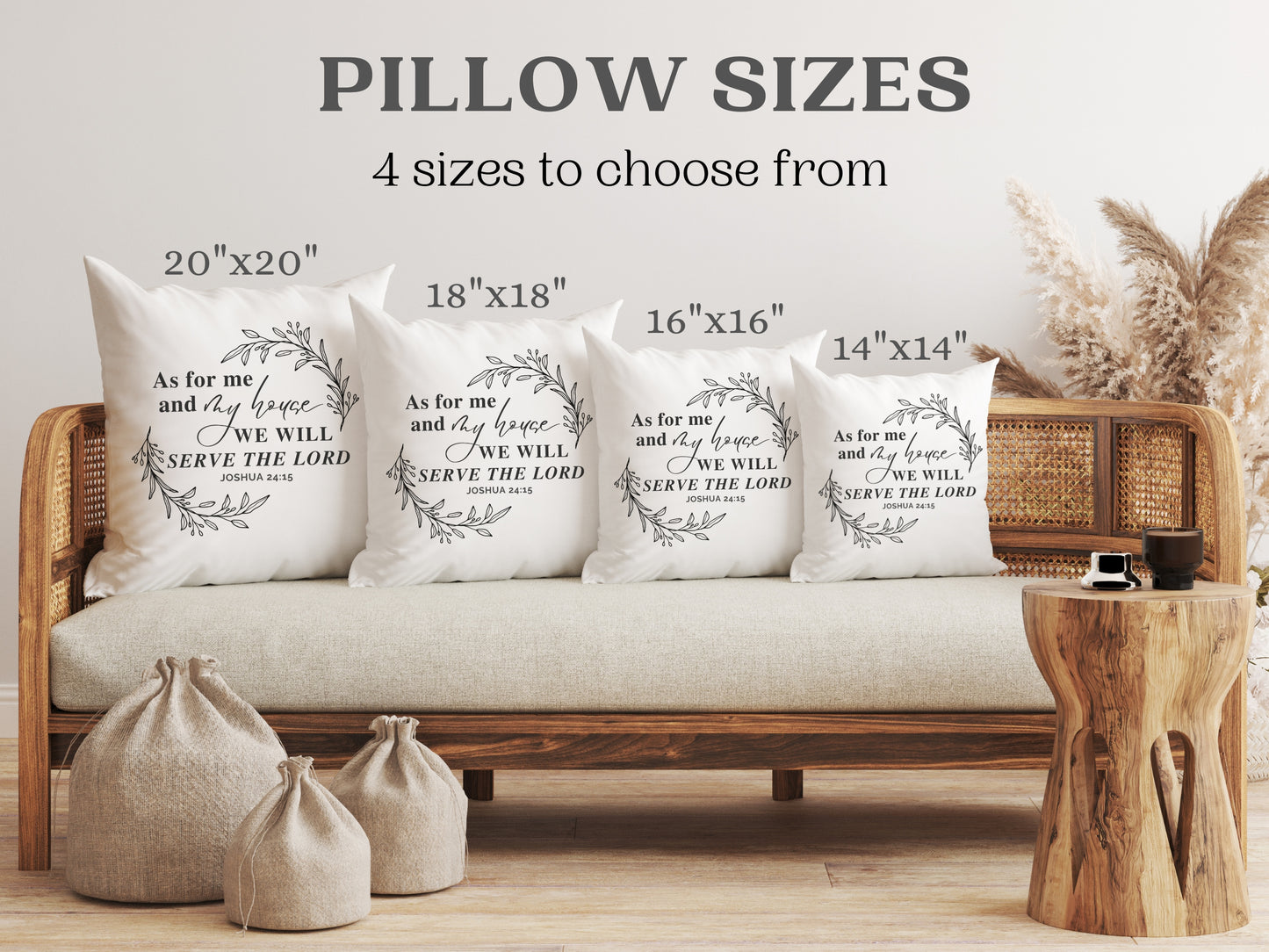 Christian Pillow - As For Me and My House We Will Serve The Lord - Joshua 24:15