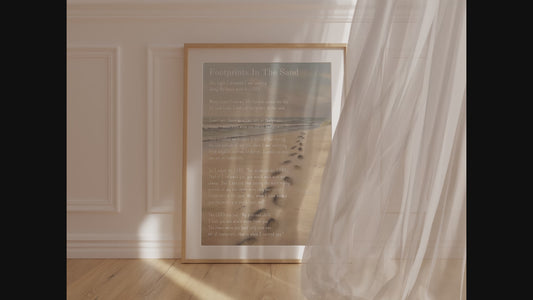 Footprints In The Sand Wall Print | Christian Wall Art Decor- Unframed PHYSICAL PRINT