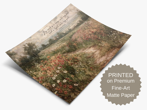 Thy Word Is A Light Unto My Path Psalm 119 - Unframed Art Print Hover