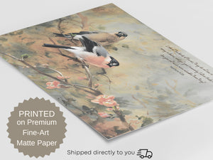 Look At The Birds Of The Air - Matthew 6:26, Vintage Bird Painting - Unframed Art