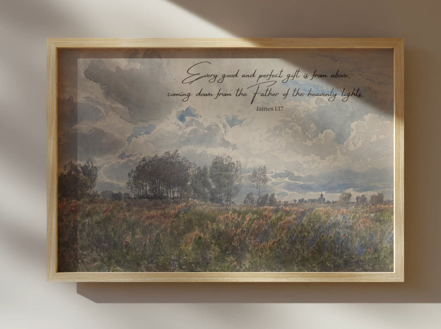 James 1:17 Bible Verse Wall Art-  Every Good and Perfect Gift Is From Above