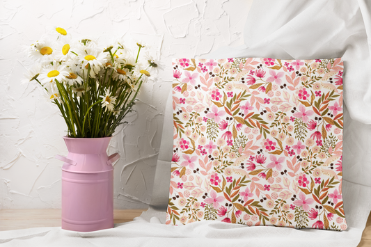 Floral Pattern Throw Pillow - Artistic Flower Pattern | Decorative Pillow and Floral Pillow Cover