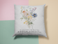 Flower Pillow with Bible Verse Isaiah 40:8 | Christian Pillow Cover and Pillow