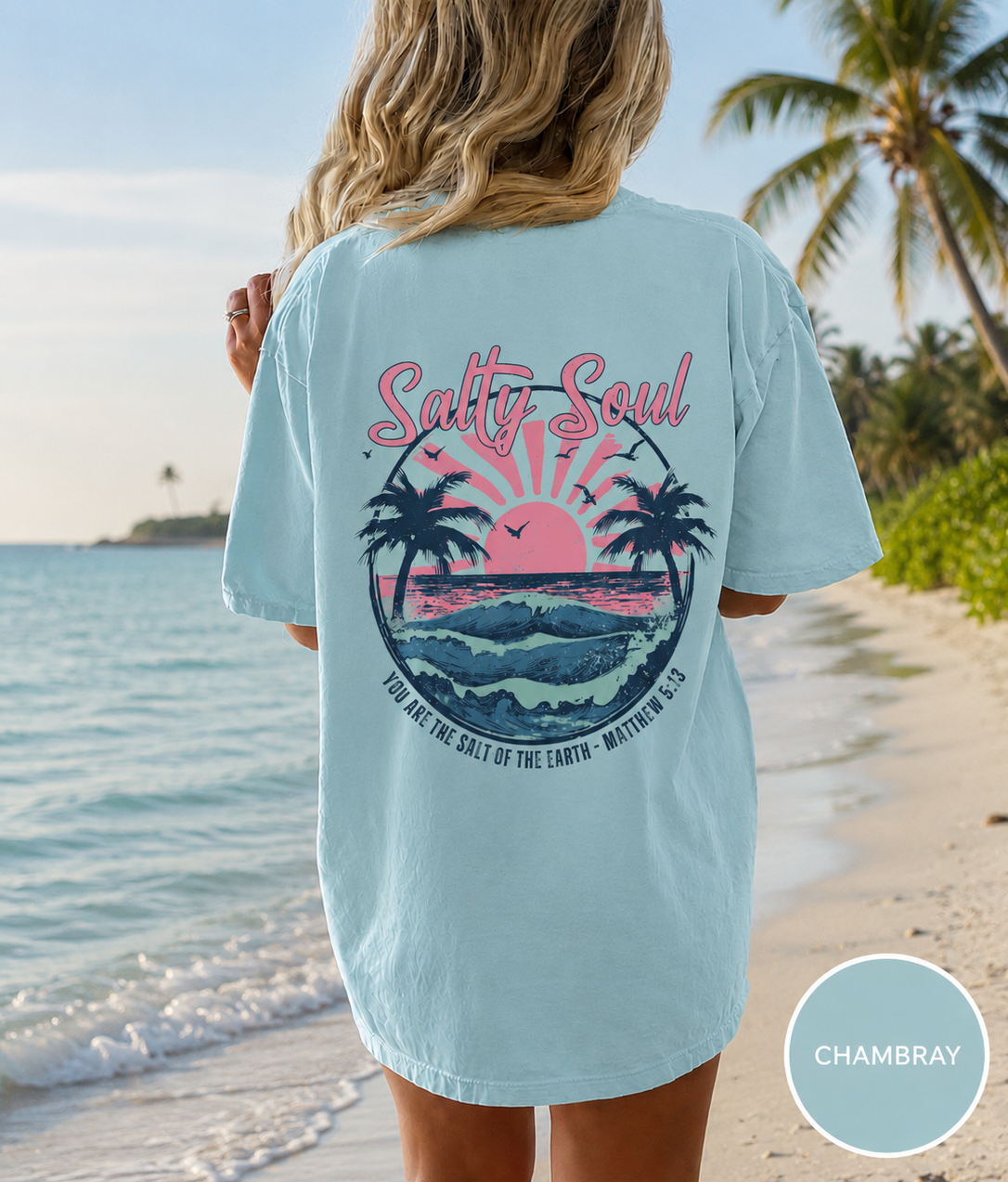 Salty Soul Beach T-Shirt - "You Are the Salt of the Earth" (Matthew 5:13)