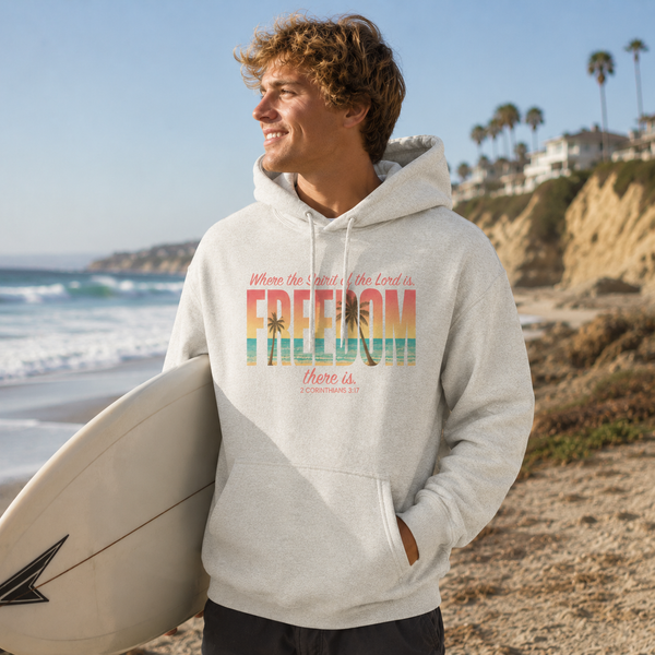 Freedom Hoodie  "The Spirit of the Lord" Faith Surf Beach Hoodie