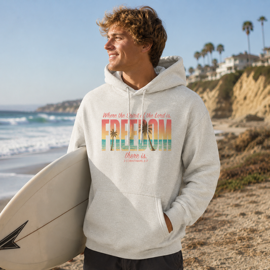 Freedom Hoodie "The Spirit of the Lord" Faith Surf Beach Hoodie