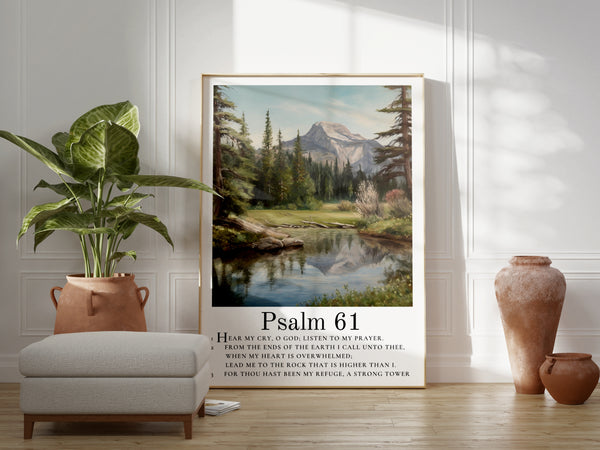 Lead Me to The Rock - Psalm 61 Scripture Wall Art - Unframed Print Hover
