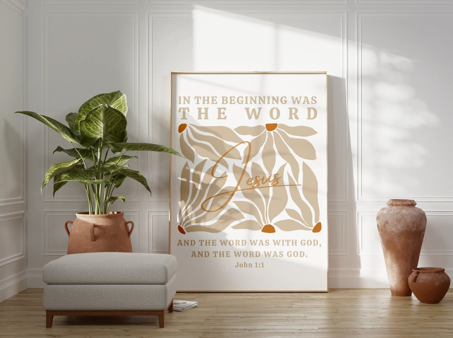 In The Beginning Was The Word, John 1:1 | Jesus Wall Art, Bible Verse Wall Decor, Christian Decor - Unframed Art Print