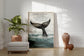 Whale Art Whale Tail Painting Print - From The Depths I Cried for Help - Jonah 2:2 - Jonah and The Whale Painting Print