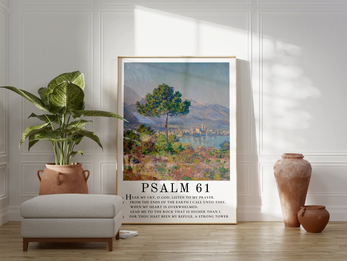 Lead Me to The Rock - Psalm 61 | Claude Monet Art with Psalm Scripture - Unframed Art Print