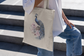 Canvas Tote Bag with Peacock