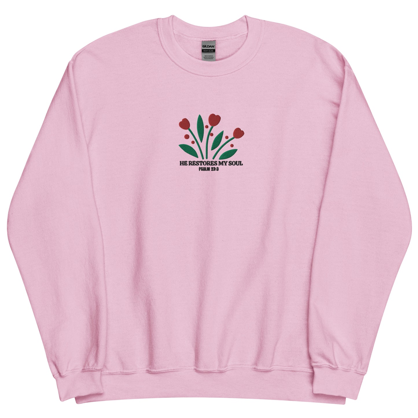 He Restores My Soul Embroidered Sweatshirt