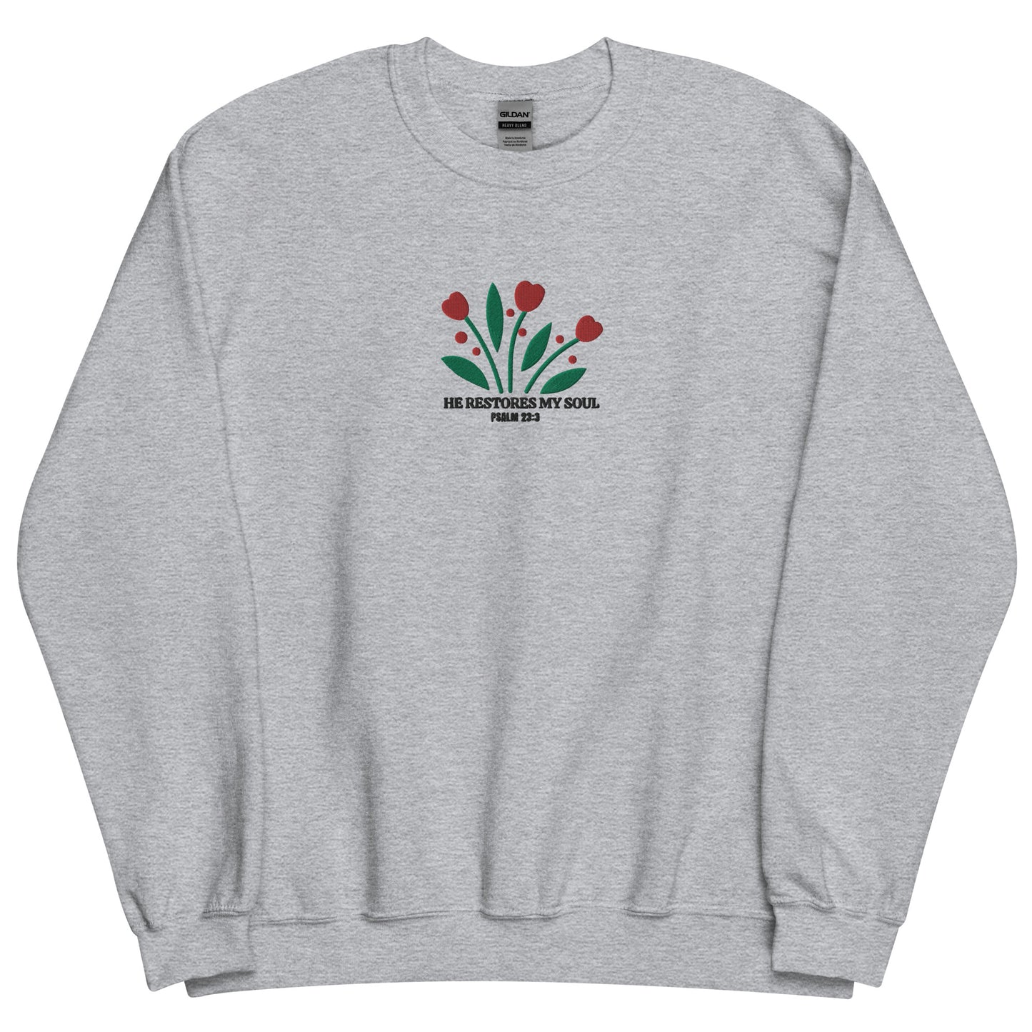 He Restores My Soul Embroidered Sweatshirt